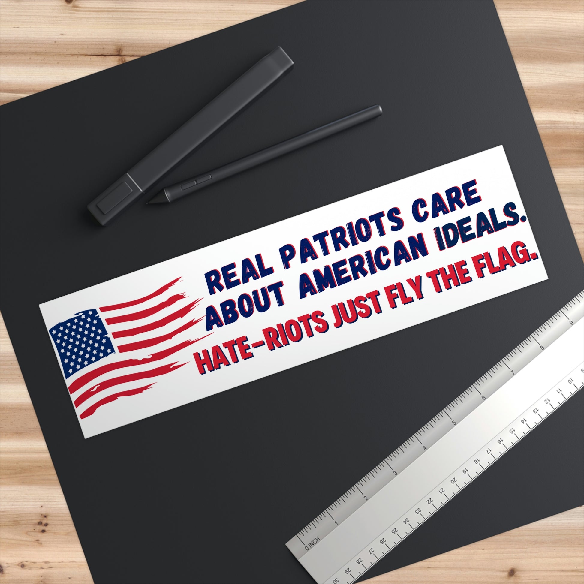 real patriots care about american ideals sticker