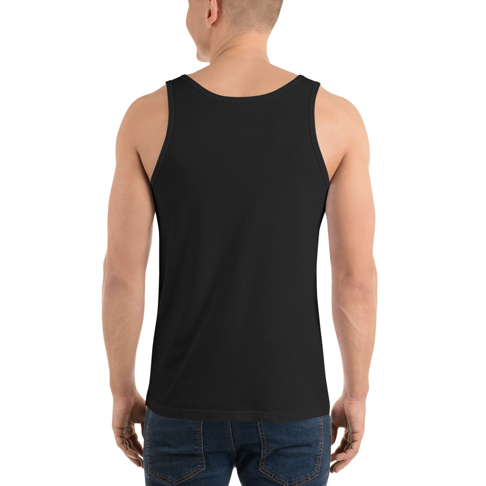 mens staple tank top black back