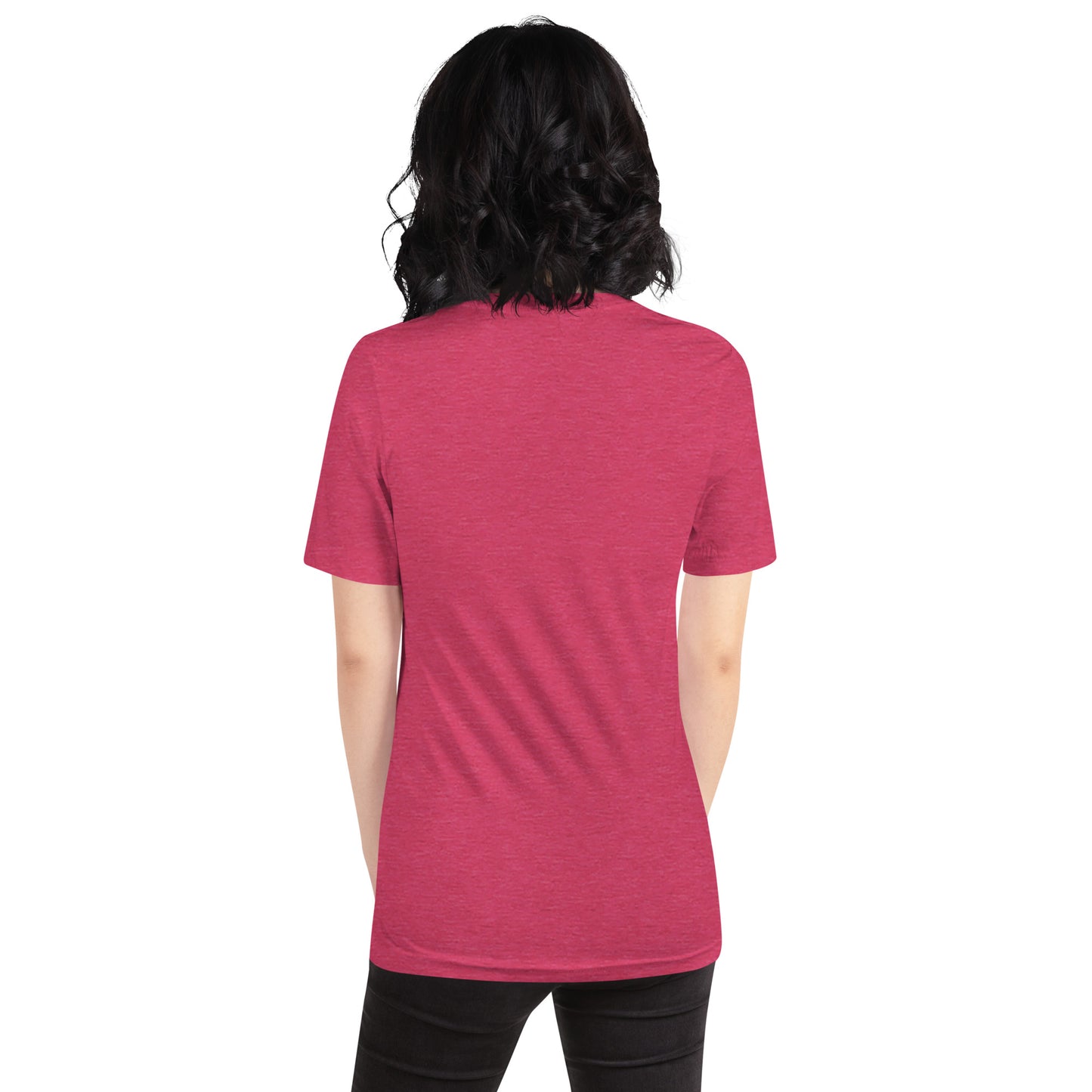 unisex staple tshirt heather raspberry back