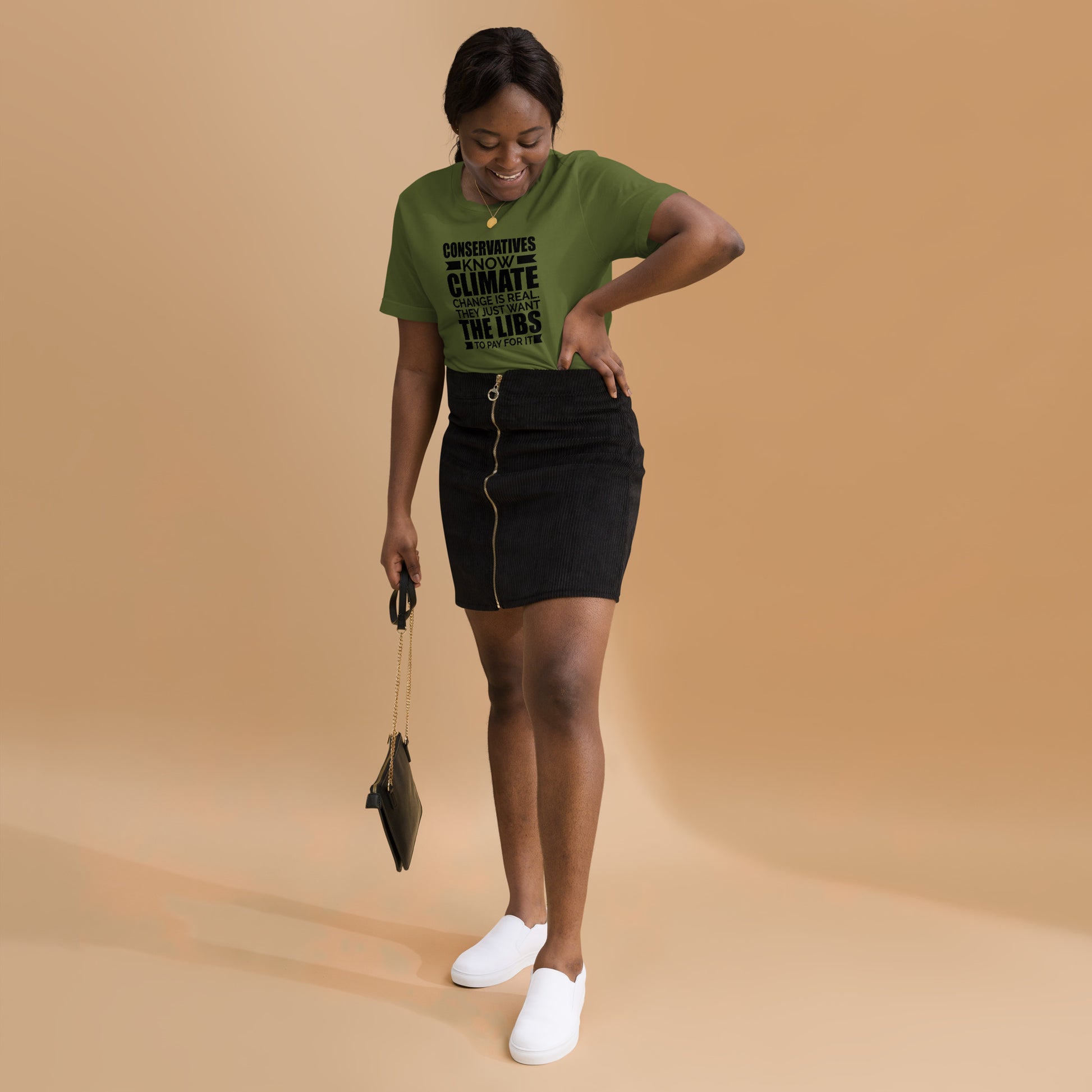 unisex staple tshirt olive front