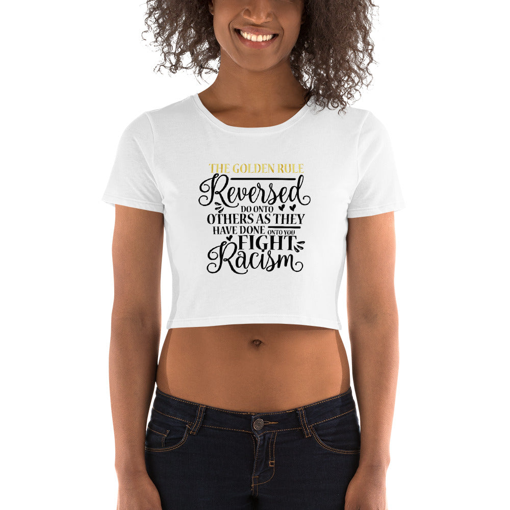 womens crop tee white front